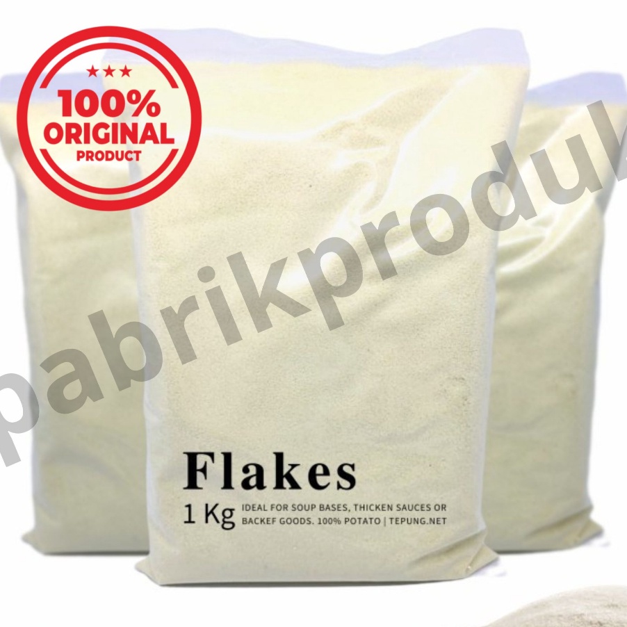 

DISKON Potato Flakes Tepung Kentang Asli halus Halal impor Eropa 1KG