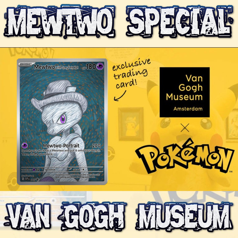 KARTU POKEMON TCG HOLOGRAM SPECIAL MEWTWO VAN GOGH MUSEUM