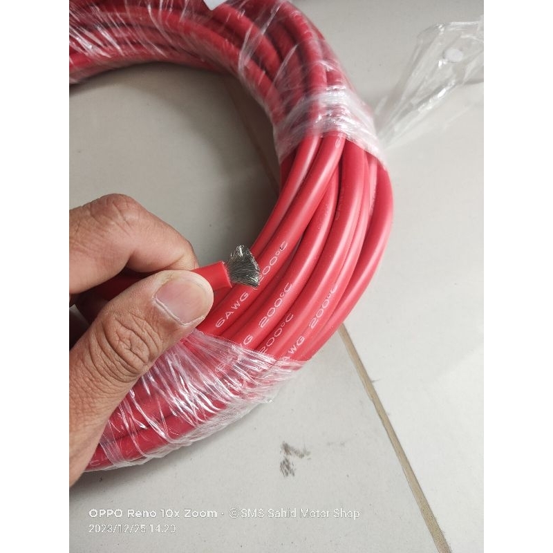 kabel silikon serabut flexible tahan panas 200°c silicon AWG 22 20 18 16 14 22awg 20awg 18awg  16awg