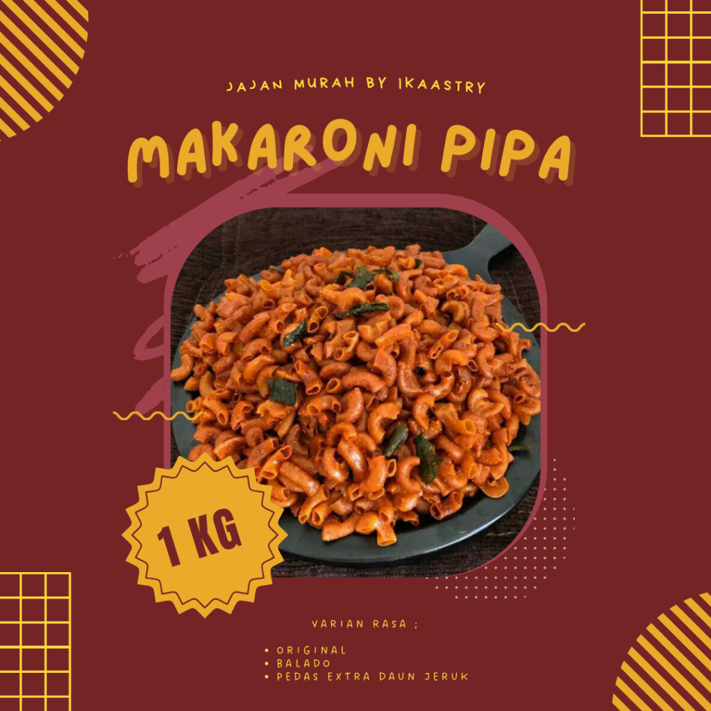 

[FLASH SALE] MAKARONI PIPA ORIGINAL/BALADO/PEDAS EXTRA D.JERUK Bumbu Melimpah 1KG