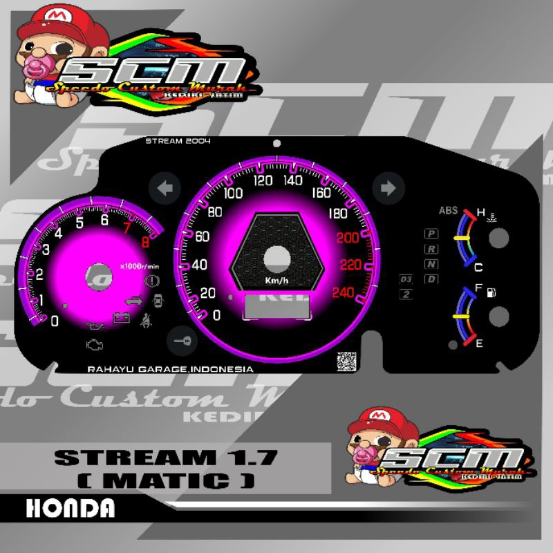 Papan Speedometer Honda stream 1.7 Matic panel spidometer custom Honda stream 1.7 Matic