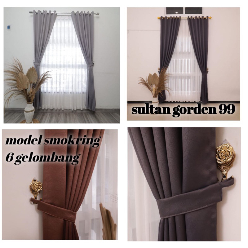 GORDEN POLOS EMBOS SERAT BAHAN BLACKOUT TINGGI 200 CM 6 GELOMBANG