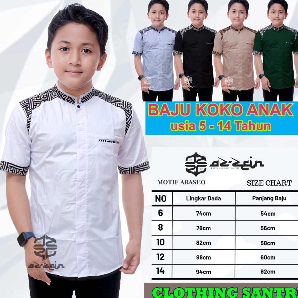 Banyak Promo Banyak Untungnya clothingsantri COD Atasan Muslim Anak Laki Laki Baju Muslim Anak Laki 