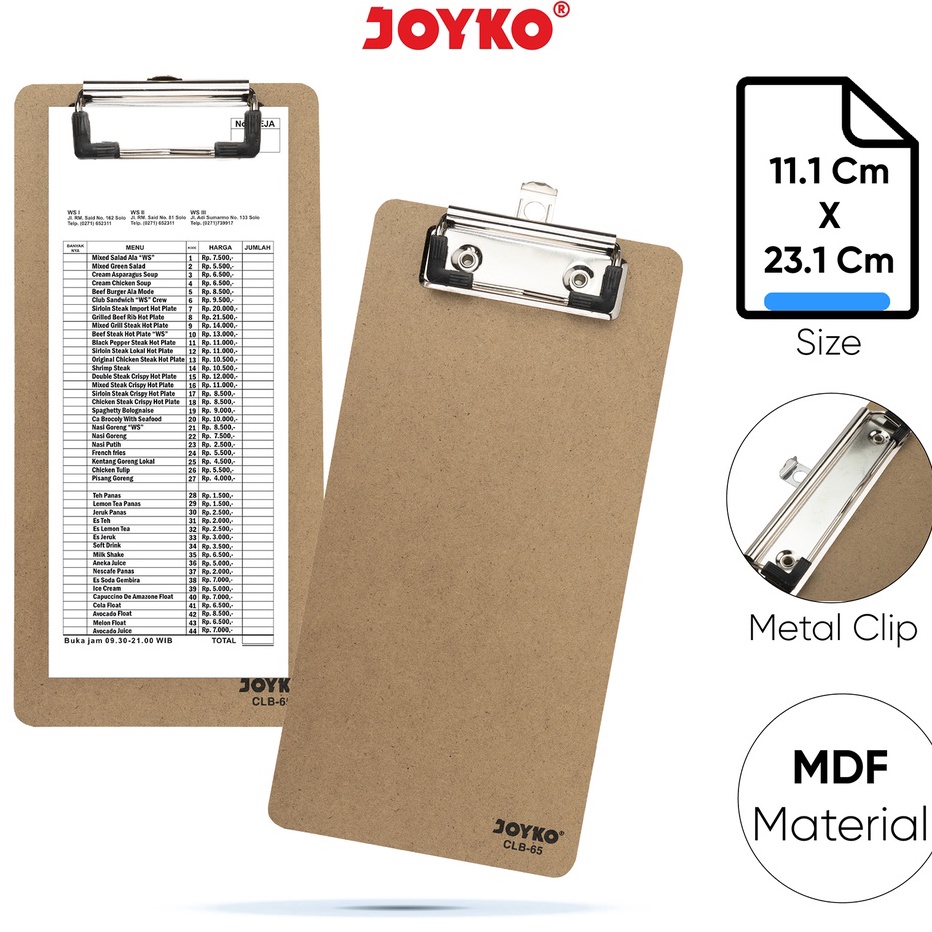 

Clipboard Papan Jalan Alas an Joyko CLB65