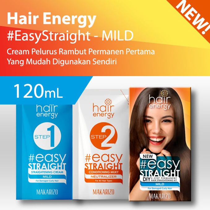 FLASH SALE Makarizo Hair Energy Easy Straight  MILD 12 mL Pelurus Rambut  Makarizo Easy Straight