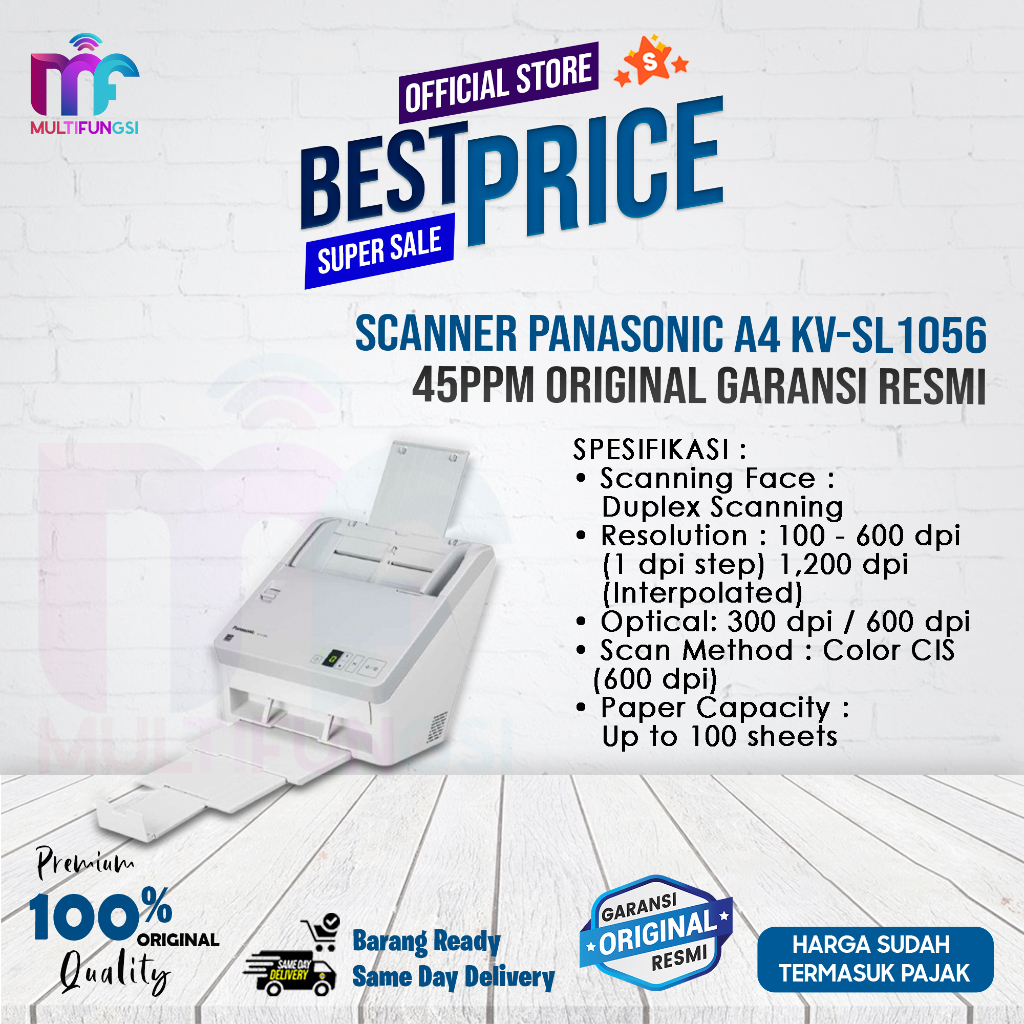 Scanner Panasonic A4 KV-SL1056 45ppm Original Garansi Resmi