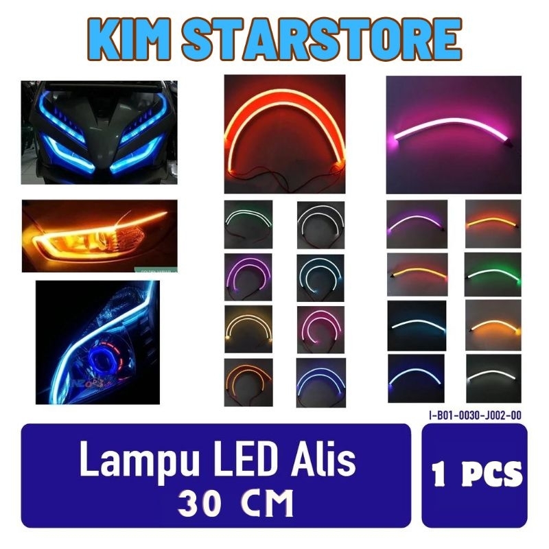 Lampu LED Alis Motor Mobil 30cm 12V DRL Fleksibel Mode Diam Super Slim Elastis Lentur Universal Beat