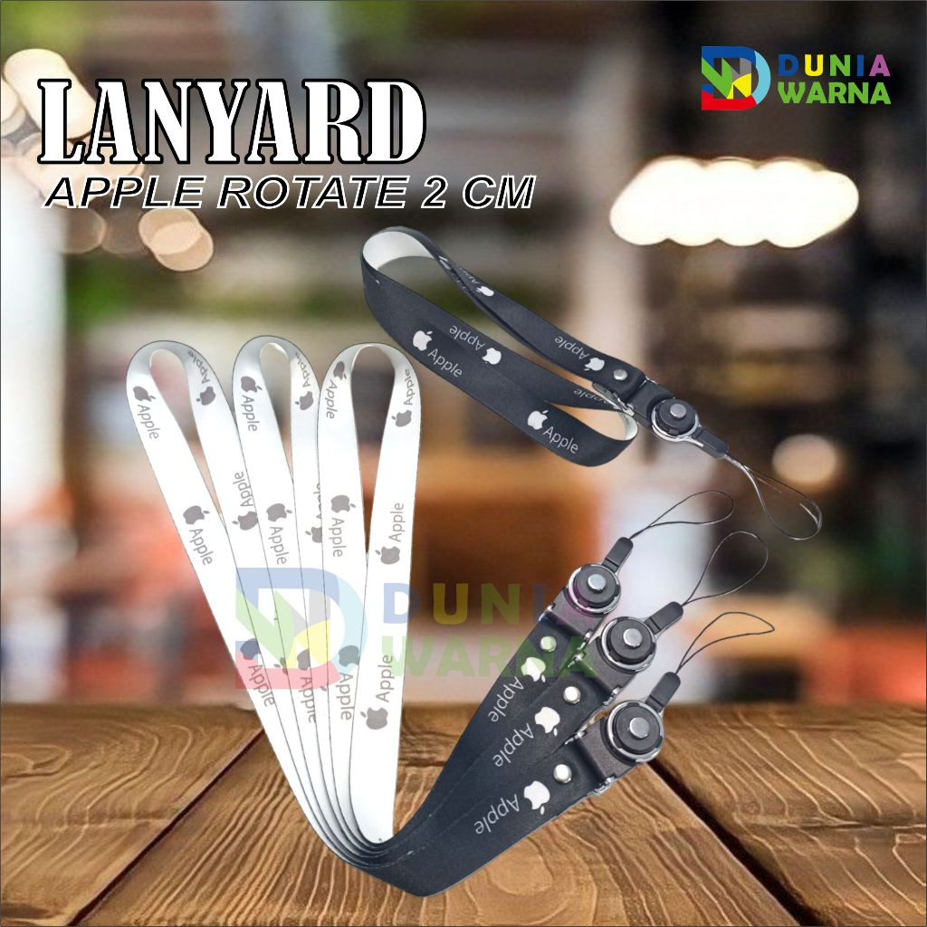 Tali lanyard id card apple cantealan oval/lanyard id card motif apple printing sublim/kalung hp appl