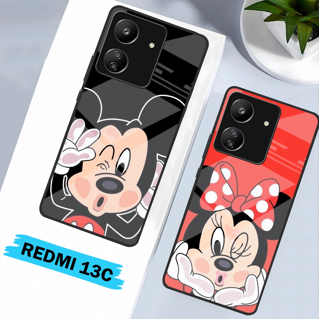 Softcase Glass Redmi 13C [05] Softcase Kaca Aesthetic Redmi 13C - Silikon Glosy Redmi 13C - Case Pro