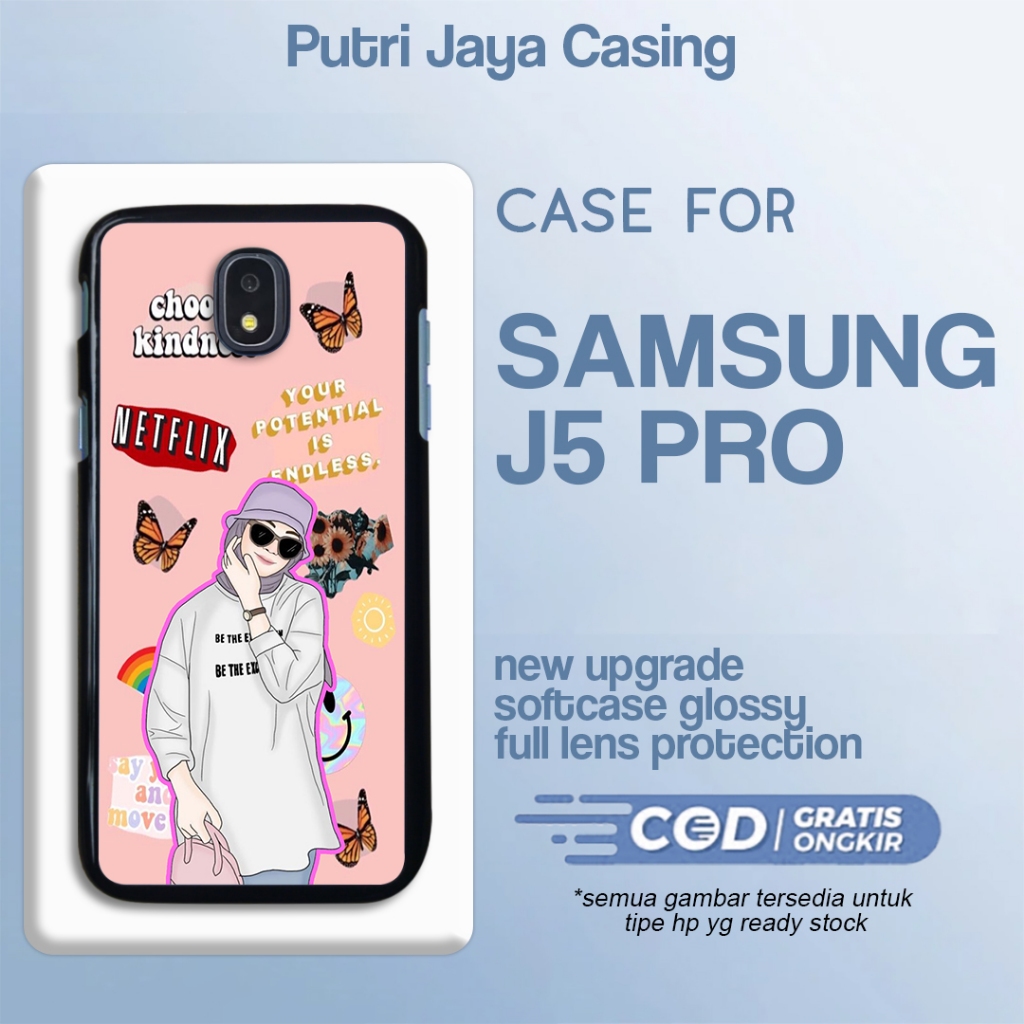 case samsung j5 pro motif terbaru aesthe hijab 02 hitam casing estetik keren cute cewek cowok premiu