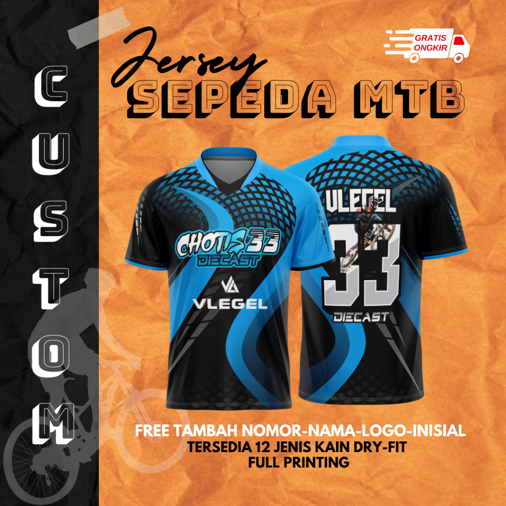 (PROMO TERBATAS) CUSTOM JERSEY MTB - JERSEY DOWNHILL SEPEDA MTB TERMURAH - CUSTOM JERSEY PRINTING SA