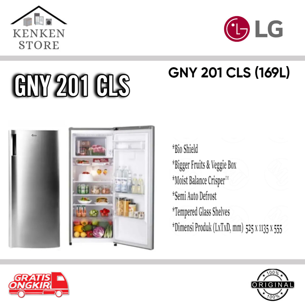 KULKAS  LG 1 PINTU LG GNY201CLS LEMARI ES 1 PINTU LG