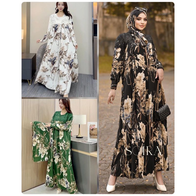 Set Dress gamis pashmina ORI SOIRA