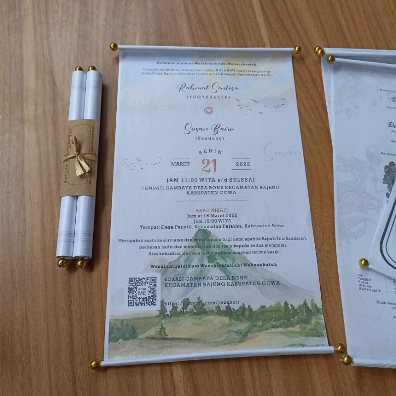 Undangan unik gulung kerajaan / custom / nikah / khitan