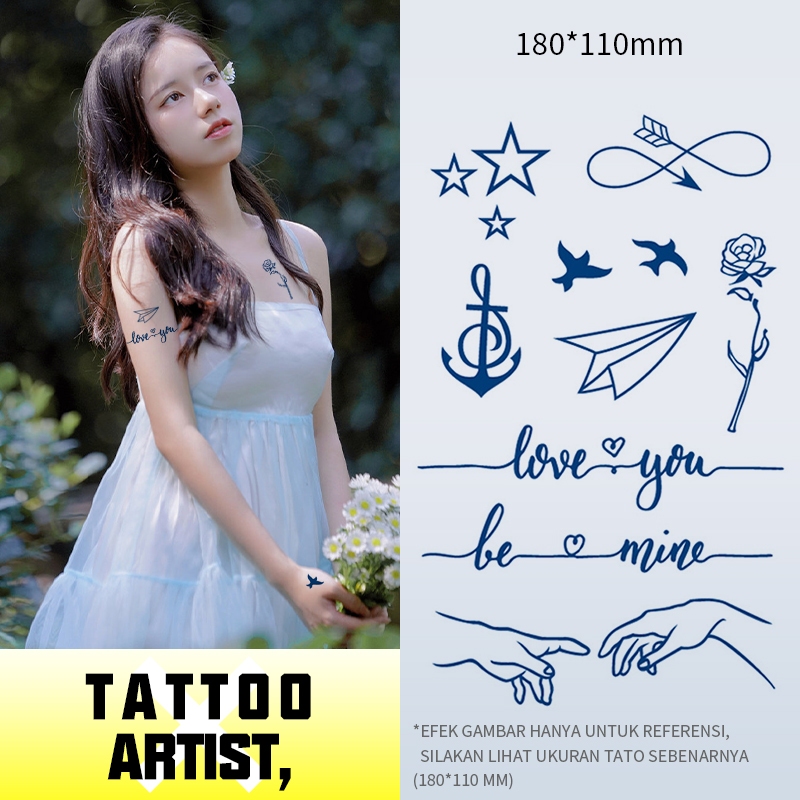 tato,tatto,bintang, jangkar, mawar,tato temporer,tato temporer, tahan 15 hari, tahan air, tinta buah
