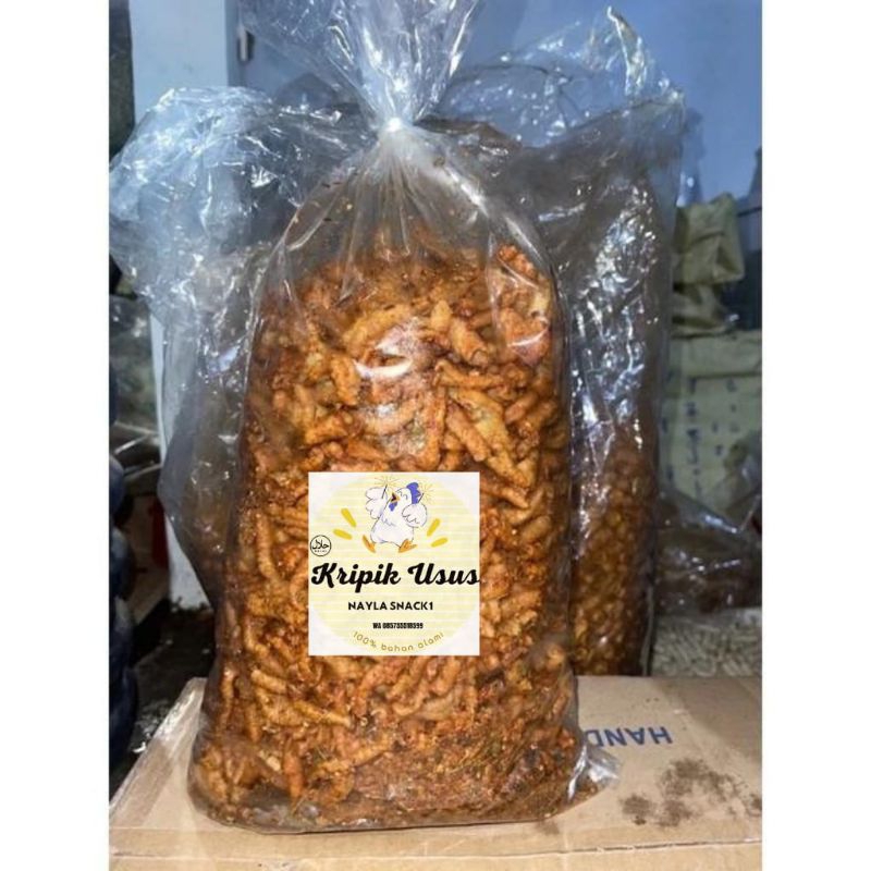 

Kripik Usus Ayam Crispy Ekstra Pedas 1kg NAYLA SNACK Enak, Halal, Sehat