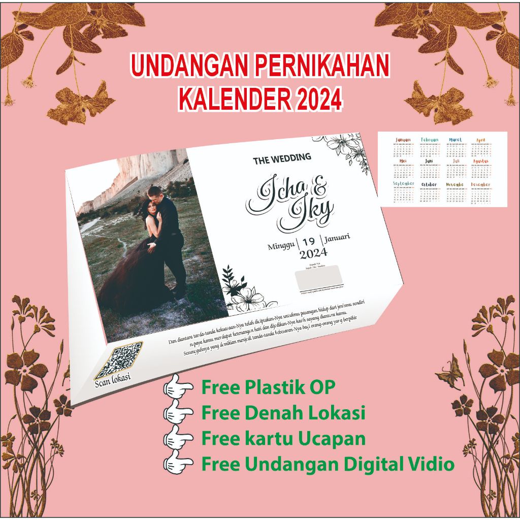 UNDANGAN PERNIKAHAN KALENDER ELEGAN