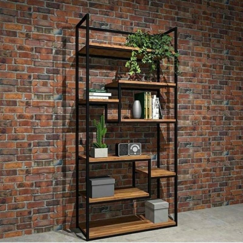 Rak Besi Sekat Ruangan Besi Industrial Partisi Ruang Rak Pajangan