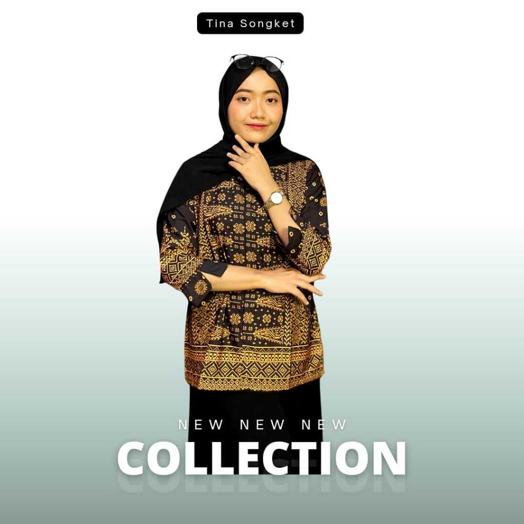 Tina Songket - Baju Batik Atasan Wanita MotIf Jumputan Model C