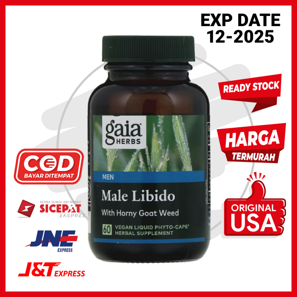Vitamin Herbal Organik Pria Male Libido Gaia Herbs 60 Kapsul