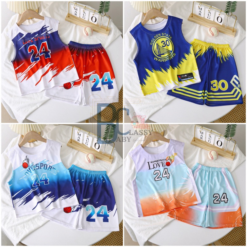 Jersey Anak Import / Setelan Jersey Anak Singlet / Setelan Baju Anak Perempuan Laki Laki Jersey Bask