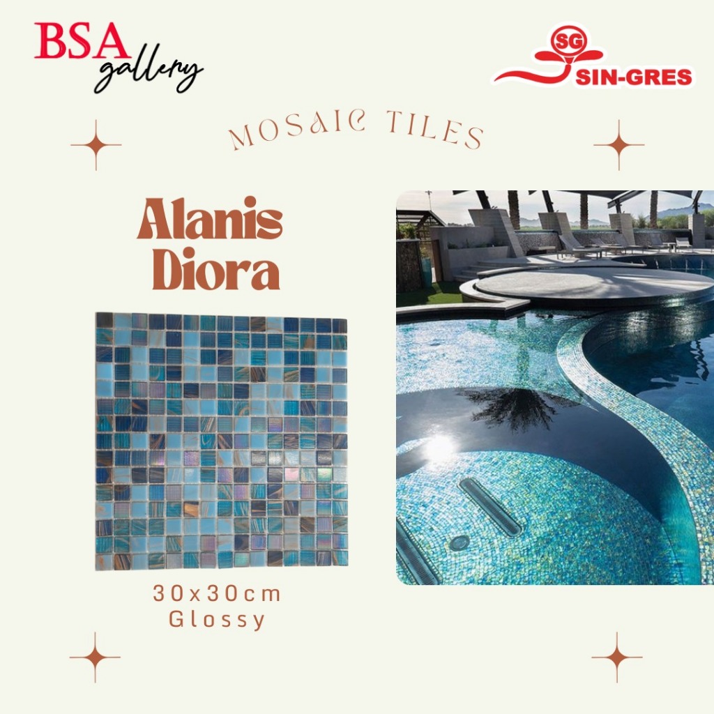 MOSAIC TILE KOLAM RENANG KAMAR MANDI / KERAMIK MOZAIK KOTAK DINDING