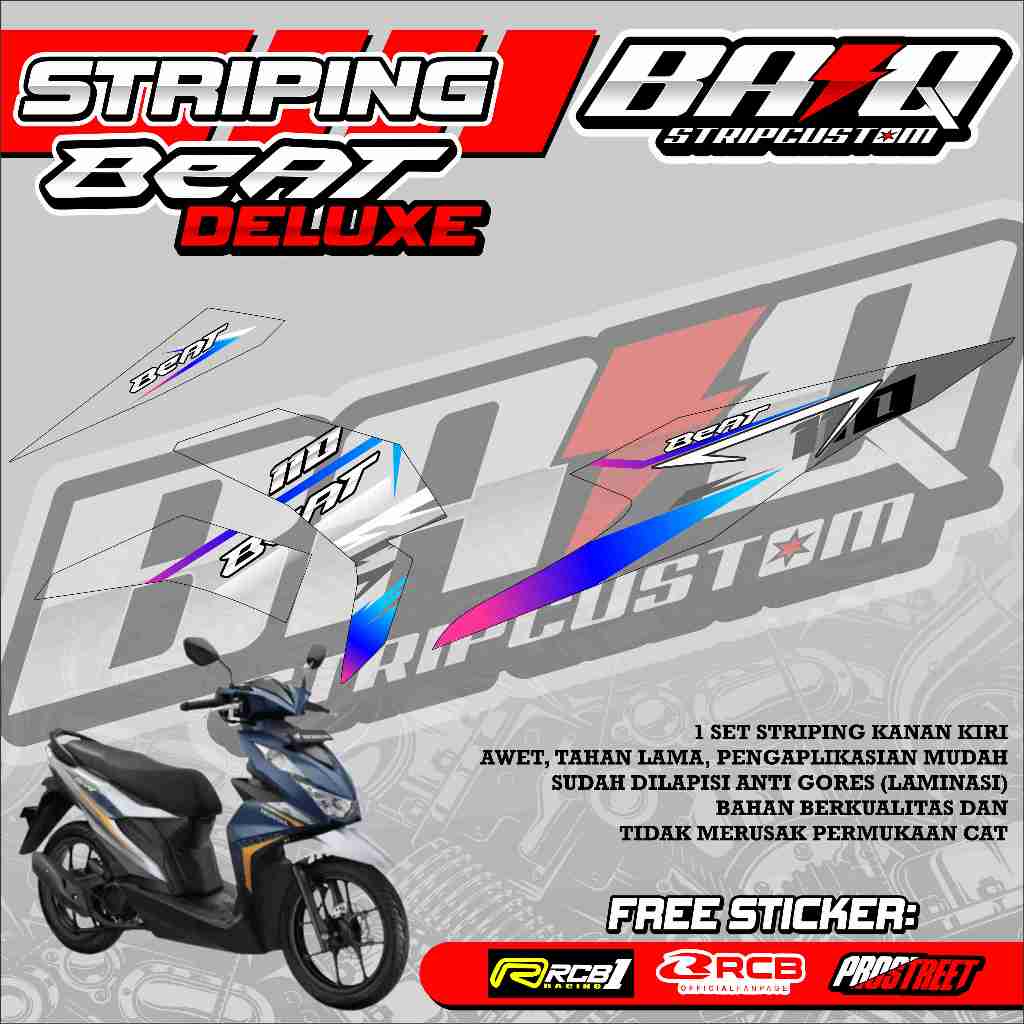 STICKER STRIPING TRANSPARAN BEAT DELUXE - STICKER STRIPING BEAT DELUXE TRANSPARAN MOTIF GRAFIK