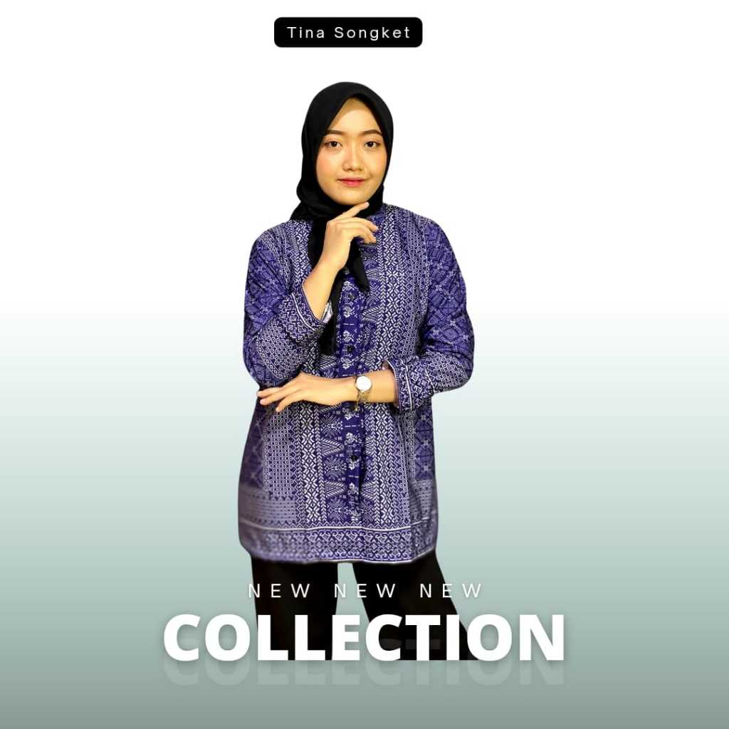 Tina Songket - Baju Batik Atasan Wanita MotIf Jumputan Model E