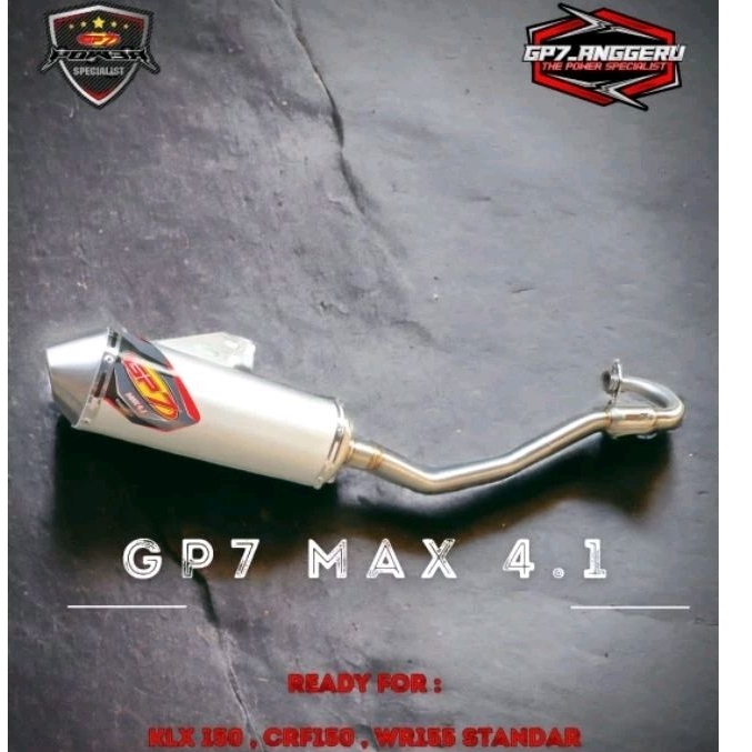 Kenalpot GP7 MAX 4.1 KLX 150 CRF 150 WR 155 Dtracker 150 fullsystem ORIGINAL GP7,