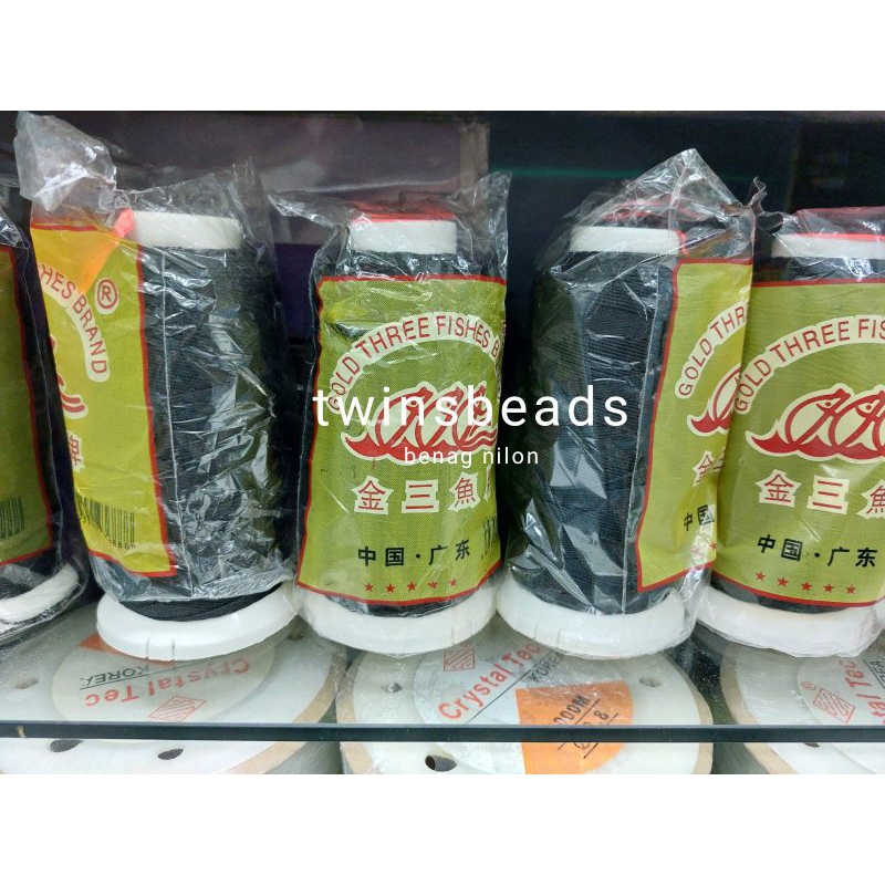 Tali Benang Nilon Hitam 0.8mm Bahan Kalung/Gelang/Tasbih Dlll