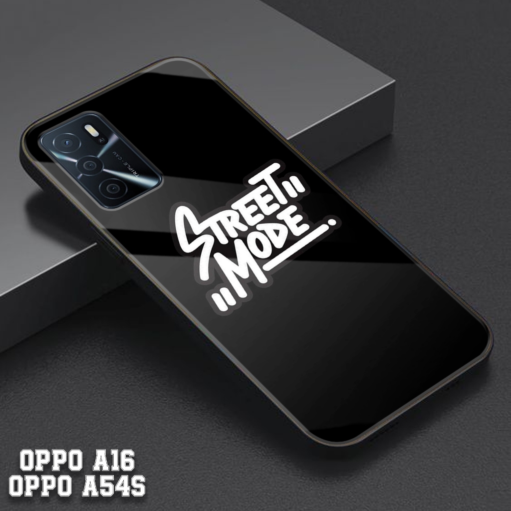 Case OPPO A16/OPPO A54S - Casing OPPO A16/OPPO A54S STORE CASE ( LATAR HITAM ) - 2D Premium Glossy -