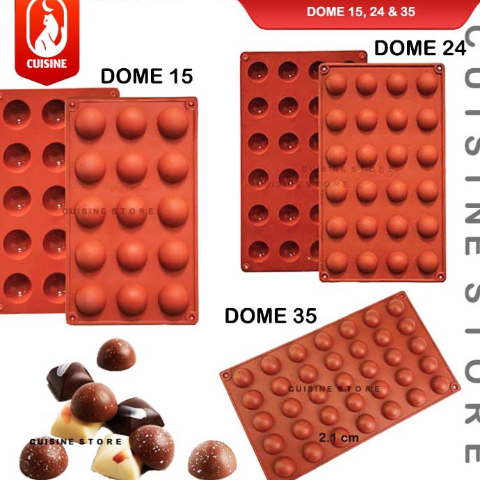 Buruan Beli COD Cetakan Coklat Bulat DOME kecil 15 Lubang  Cetakan Puding Jelly Agar Permen  Cetakan