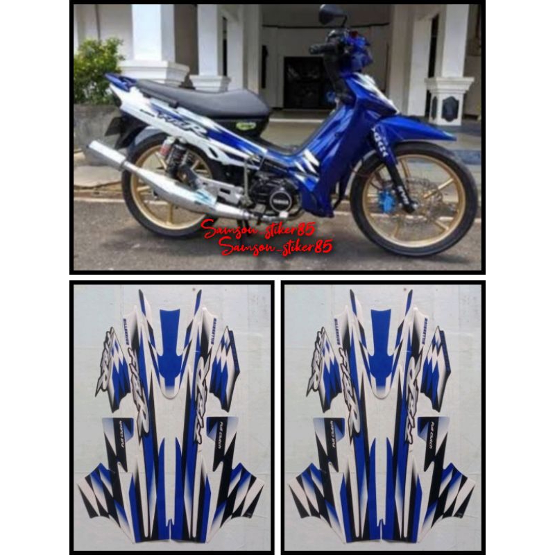 stiker striping motor yamaha f one zr fizr milenium putih biru lis bodi standar berkualitas terbaik