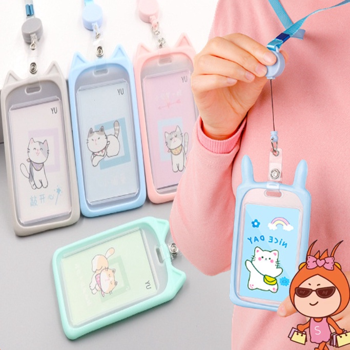 

Welcome 577 Name Tag Gantungan Kartu Motif Kug Id Card Holder Akses MRT Busway EMoney Bentuk Karakter Warna Pastel