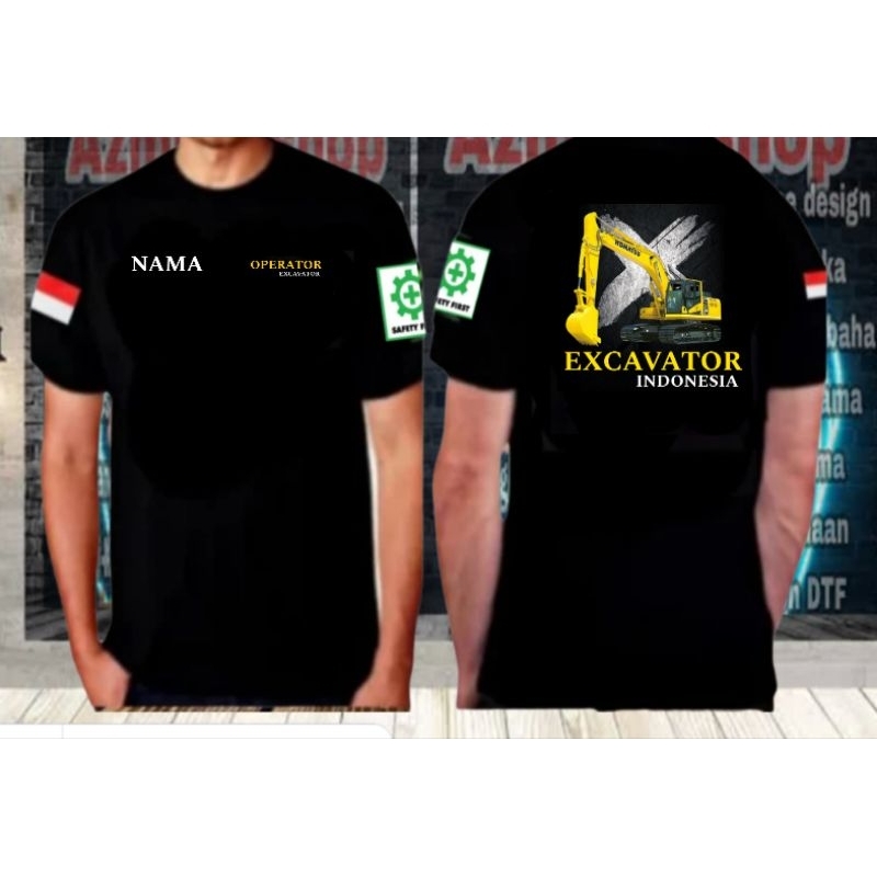 Baju kaos operator Indonesia excavator komatsu/kaos sablon DTF
