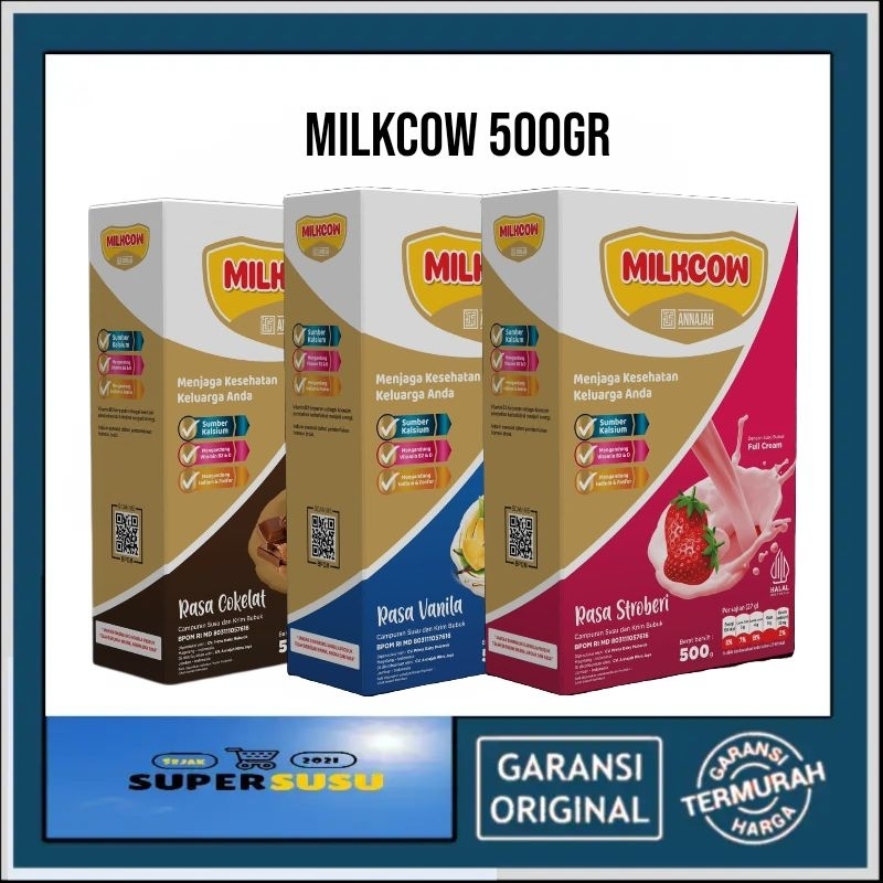 

Milkcow susu gemuk badan 500gram coklat , vanilla & stroberi