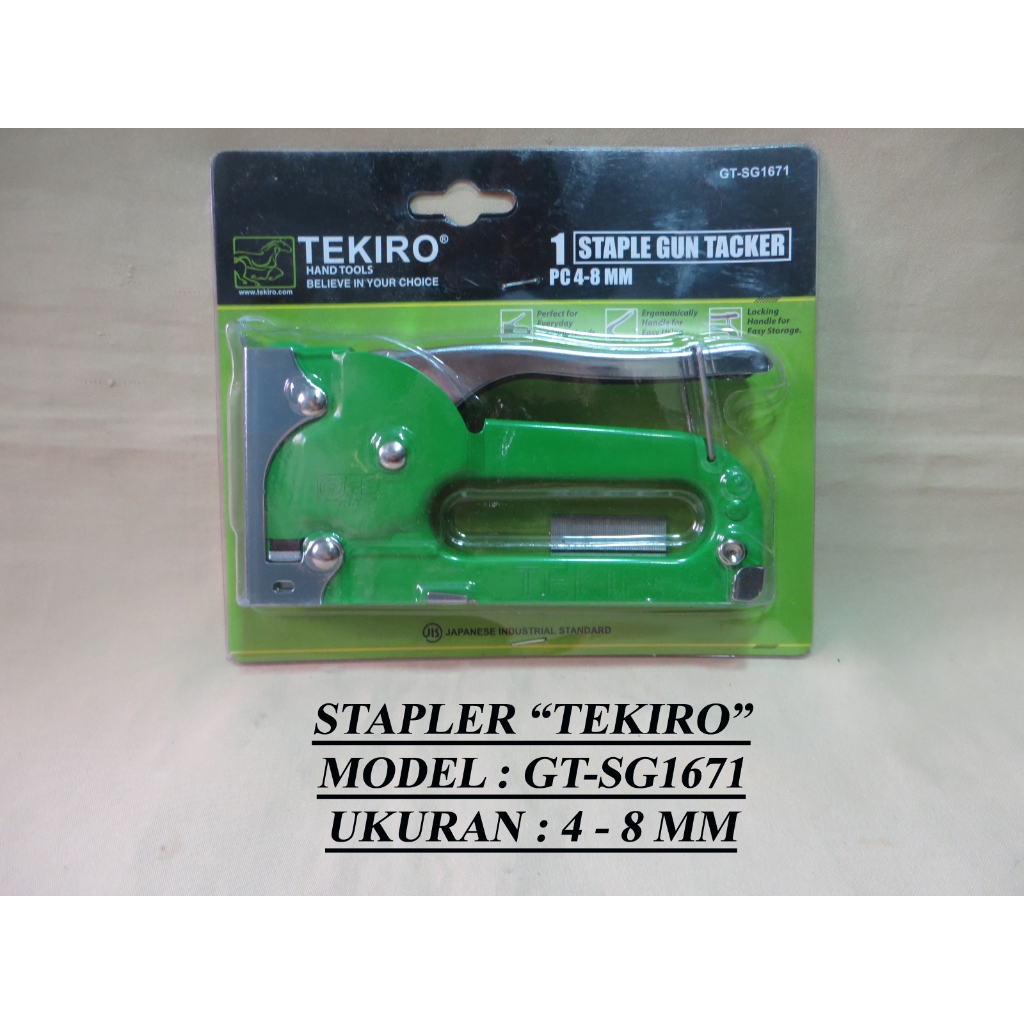 

STAPLES TEMBAK/STAPLE GUN TACKER/STAPLES GUN TEKIRO 4-8MM GT-SG1671/Staples Tembak TEKIRO 3 in 1