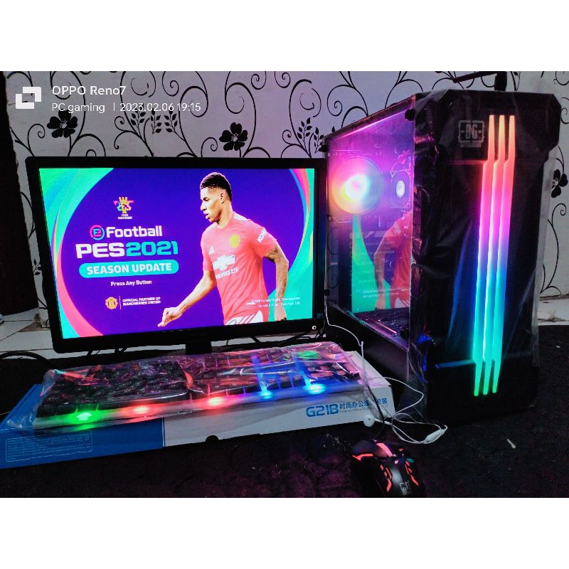 PC MID GAME AMD A8 7650K RAM 8 GB SSD 128 GB HDD 500 GB VGA ONBOARD R7 2 GB MONITOR 19 IN NEW