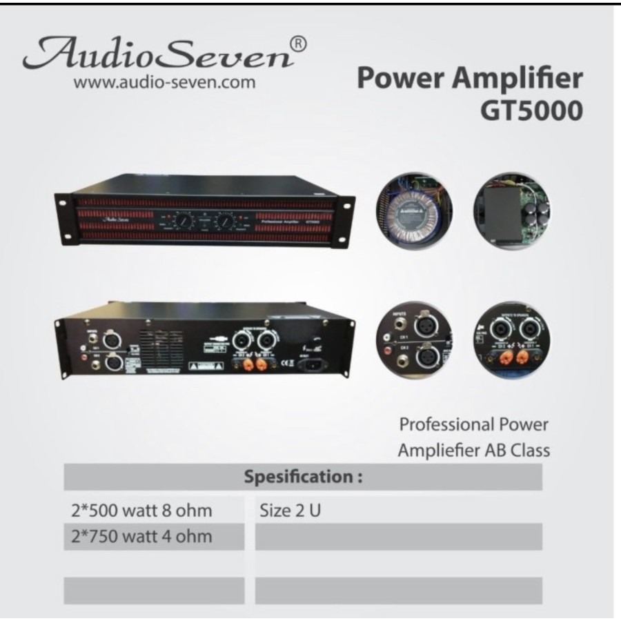 POWER AMPLIFIER AUDIO SEVEN GT 5000 / GT5000 ORIGINAL CLASS AB