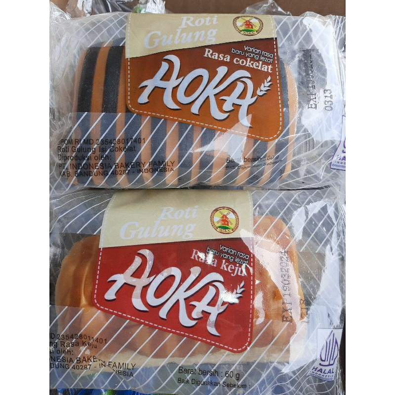 

5 PCS ROTI GULUNG AOKA RASA KEJU DAN COKLAT EXPIRED AMAN