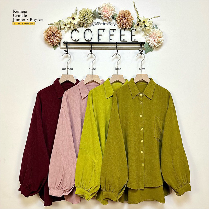 Kemeja Crinkle Jumbo / Bigsize