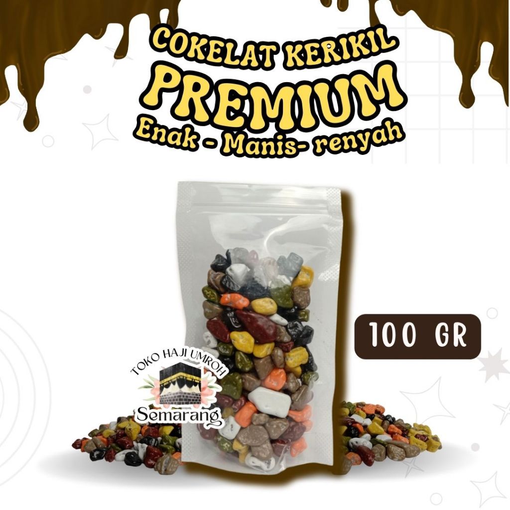 

Coklat Kerikil 100 Gram Cokelat Batu Premium Original Khas Arab Turki Timur Tengah Kemasan Repack Pouch 1 KG 1000 GRAM 500 GRAM 300 GRAM 100 GRAM Makanan Oleh-Oleh Gift Haji Umroh