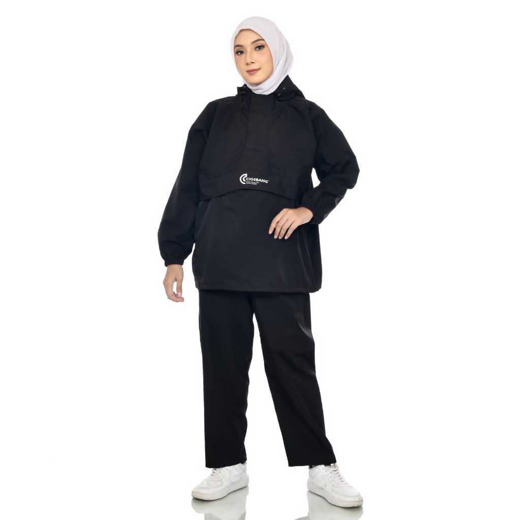Jas Hujan Kantung Kangguru Raincoat Rain Coat Jas Ujan Jaket Anti Rembes Tembus Bahan Taslan Balon W