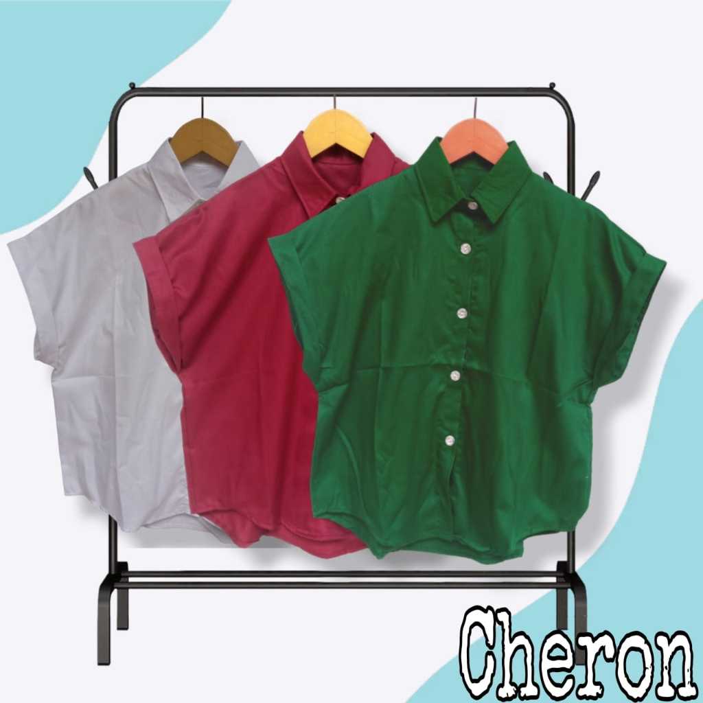 Kemeja Polos Wanita Lengan Pendek Blus Remaja Kuliah Kekinian Murah Bagus Busui Harga Grosir 23618 2