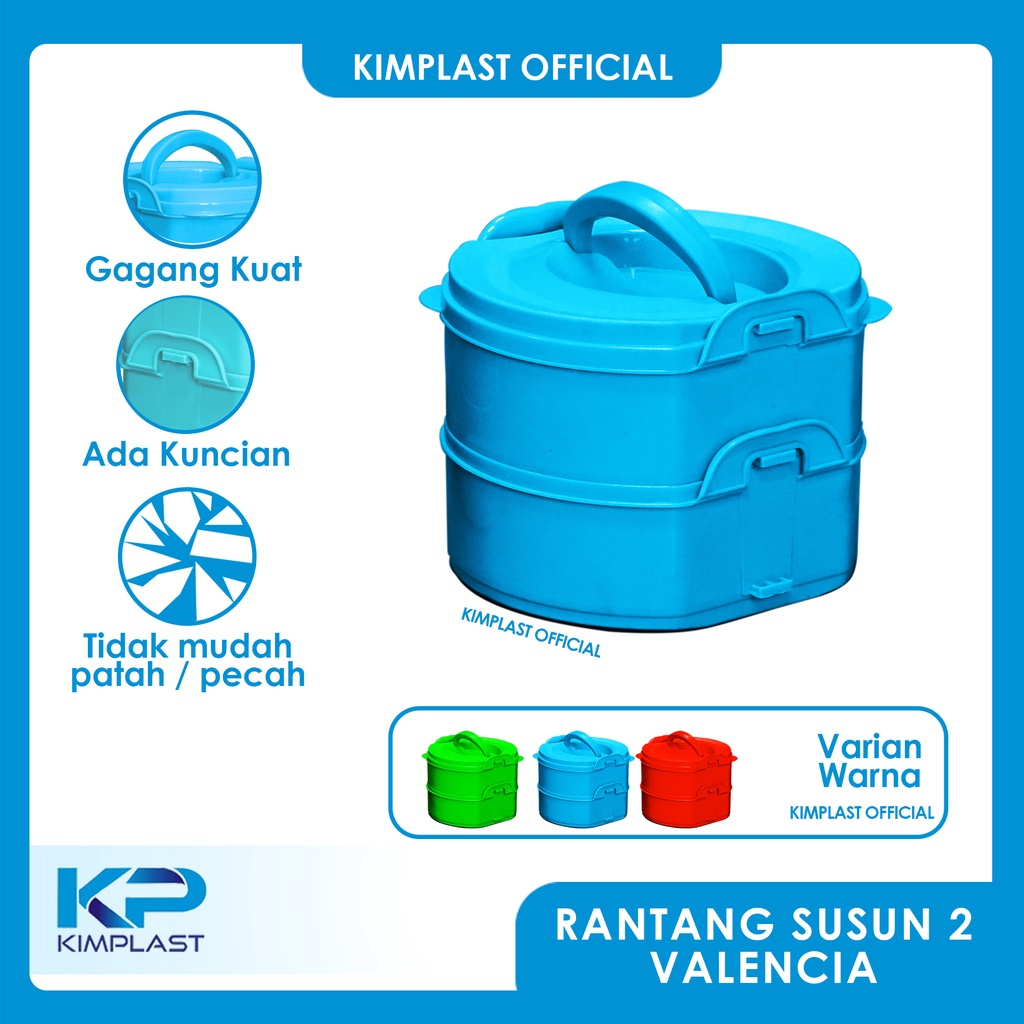 KIMPLAST RANTANG VALENCIA Susun 2/ Rantang susun 2 plastik / Rantang susun 2 / rantang susun Hajatan