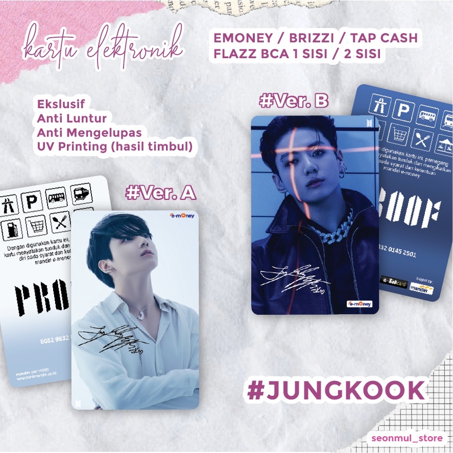 READY STOCK EMONEY JUNGKOOK BTS PROOF / FLAZZ / TAP CASH / BRIZZI