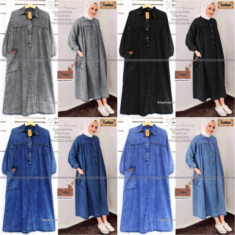 DRESS HANAMI MIDI JUMBO || JEANS WASH LD 130 PJ 125