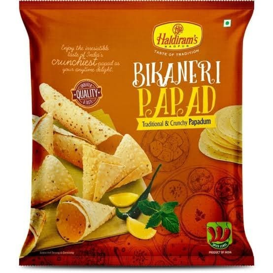 

BIKANERI PAPAD HALDIRAM'S 200G / Pappadum / Kerupuk Khas India