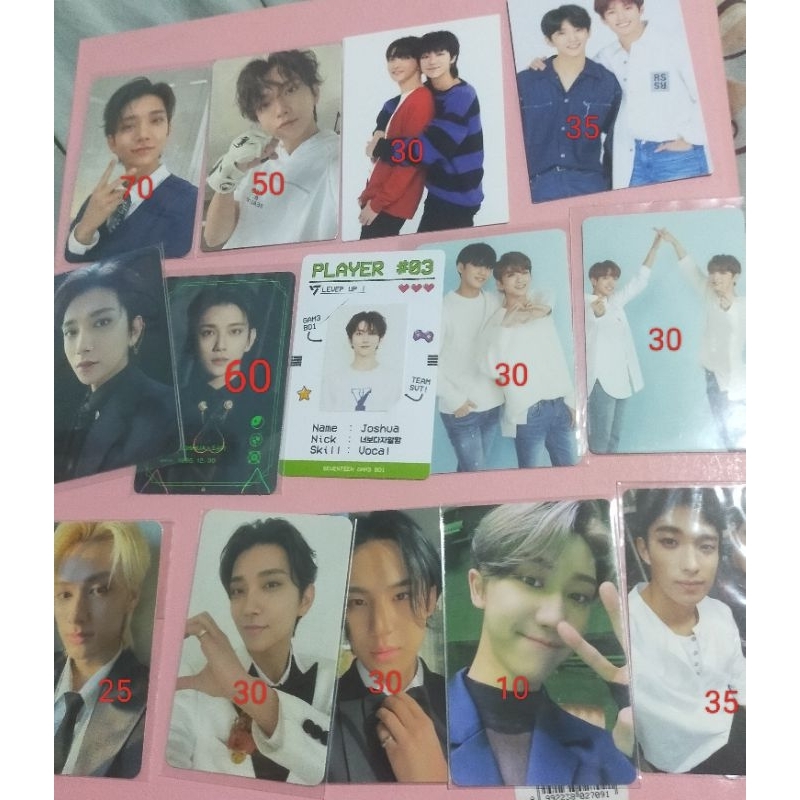 WTS PC Seventeen, PC Joshua Game Boi Set, PC Joshua Carat Vers FML, PC Mingyu Carver FML, PC Kyeomsh