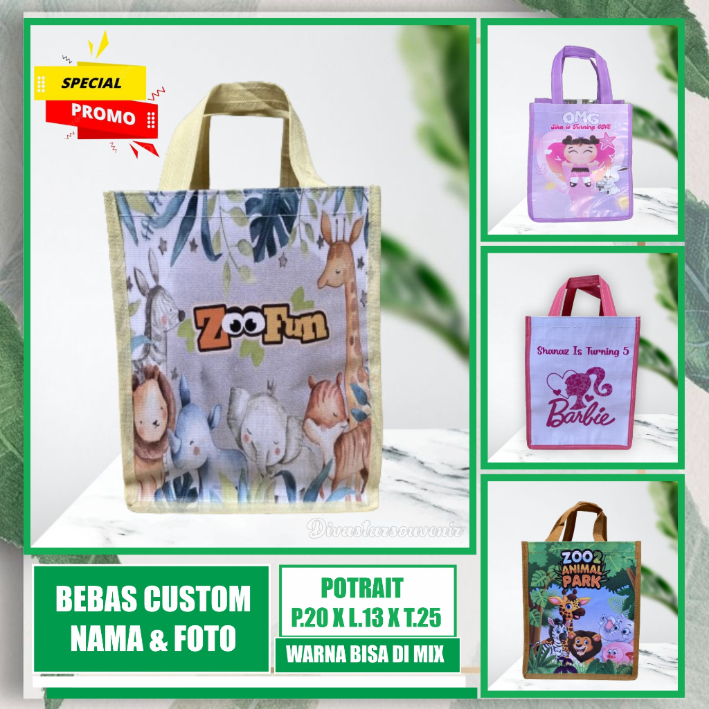 

Tas Ultah / Tas Ulang Tahun Anak/ Tas Ulang Tahun Murah/ Tas Ultah Promo/ Goodie bag Murah/ TasTas Souvenir Ulang Tahun Anak/ Ukuran Full Potrait Free Custom / Goodiebag Gratis Design Termurah